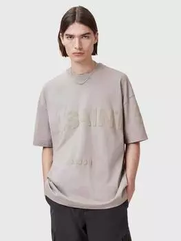 Большая футболка для экипажа из органического хлопка оверсайз AllSaints, цвет Chestnut Brown