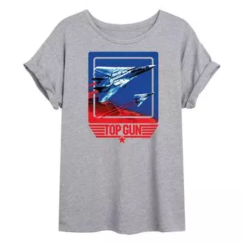 Большая футболка Junior's Top Gun Fighter Jets Licensed Character, серый
