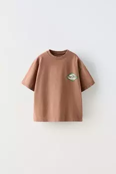 Большая футболка olita ZARA, коричневый