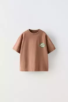 Большая футболка olita ZARA, коричневый