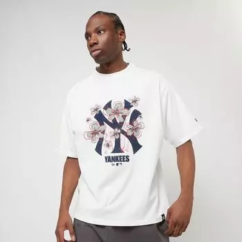 Большая футболка с цветочным логотипом MLB New York Yankees New Era, цвет whi/nvy