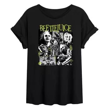 Большая футболка с коллажем для юниоров Beetlejuice Licensed Character, черный