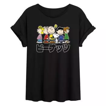 Большая футболка с надписью «Peanuts Group» для юниоров с надписью «Кандзи» Licensed Character