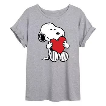 Большая футболка с объятиями на День святого Валентина для детей Peanuts Snoopy Licensed Character