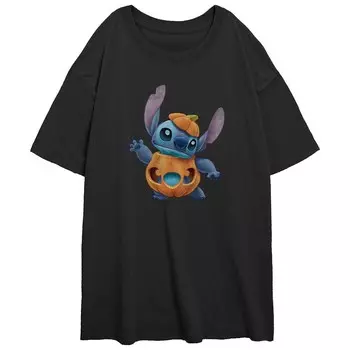 Большая футболка с рисунком для детей Disney's Lilo & Stitch Pumpkin Stitch, черный