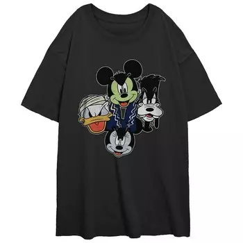 Большая футболка с рисунком для юниоров Disney's Mickey Mouse And Friends Halloween Heads, черный