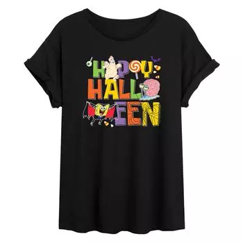 Большая футболка с рисунком Губки Боба для юниоров «Happy Halloween» Licensed Character