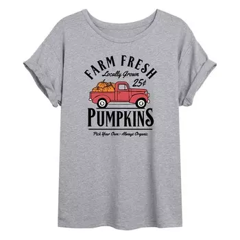 Большая футболка с рисунком Juniors' Farm Fresh Pumpkins Licensed Character, серый