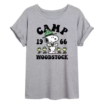 Большая футболка с рисунком Juniors' Peanuts Camp 1966 г. Licensed Character