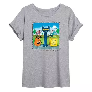 Большая футболка с рисунком кота Пита для юниоров «Treat Or Treat» Licensed Character, серый