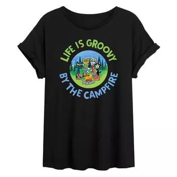 Большая футболка с рисунком кота Пита для юниоров «Groovy By The Campfire» Licensed Character