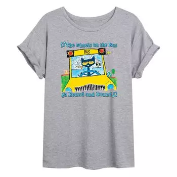 Большая футболка с рисунком кота Пита для юниоров «The Wheels On The Bus» Licensed Character