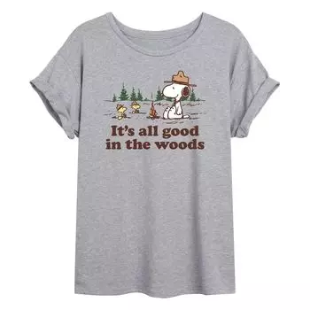 Большая футболка с рисунком Peanuts для детей Juniors "Good In The Woods" Licensed Character