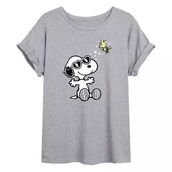 Большая футболка с рисунком Peanuts Heart Glasses для детей для подростков Licensed Character