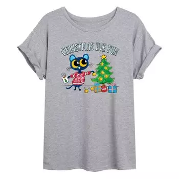 Большая футболка с рисунком Pete The Cat Christmas Eve для юниоров Licensed Character