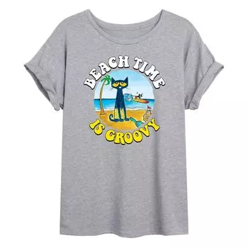 Большая футболка с рисунком Pete The Cat для юниоров "Beach Time" Licensed Character