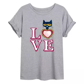 Большая футболка с рисунком Pete The Cat "Love" для юниоров Licensed Character
