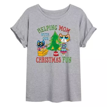Большая футболка с рисунком «Рождественская елка» для юниоров Pete The Cat Licensed Character