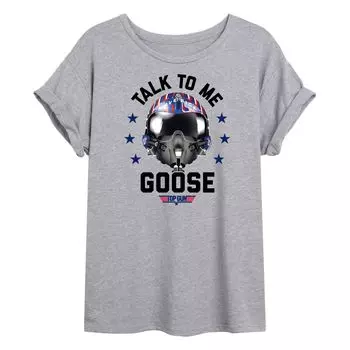 Большая футболка с рисунком, шлем пилота для юниоров Top Gun "Talk To Me Goose" Licensed Character