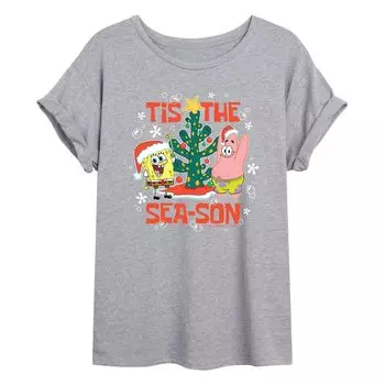 Большая футболка с рисунком SpongeBob Tis The Sea-Son для юниоров Licensed Character