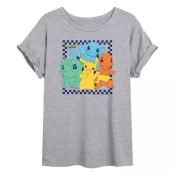 Большая футболка в клетку с рисунком Pokmon Crew для юниоров Licensed Character