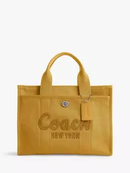 Большая грузовая сумка Coach, желтое золото
