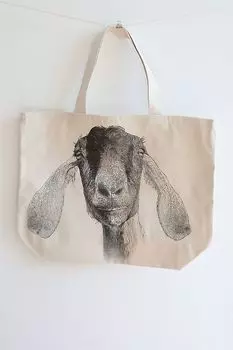 Большая холщовая сумка Big Picture Farm с изображением Манхэттена Anthropologie, бежевый