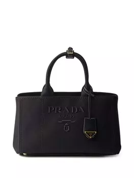 Большая холщовая сумка Prada, черный