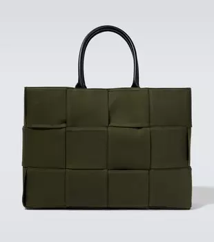 Большая холщовая сумка-тоут Arco Bottega Veneta, зеленый