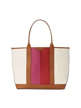 Большая холщовая сумка-тоут в гоночную полоску kate spade new york, коричневый