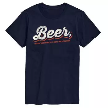 Большая и высокая футболка BEER Licensed Character, синий