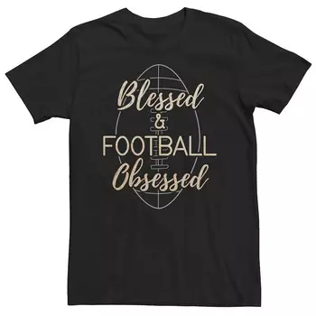 Большая и высокая футболка «Blessed & Football Obsessed» Licensed Character, черный