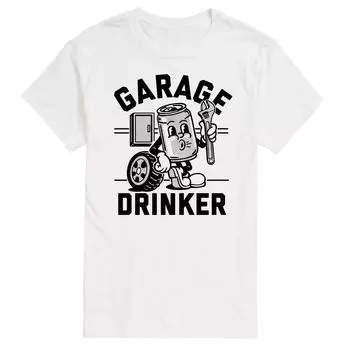 Большая и высокая футболка для гаражной поилки License, белый