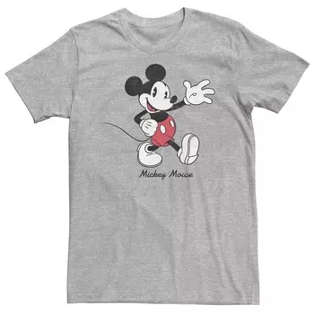 Большая и высокая футболка с круглым текстом и надписью Disney's Mickey Mouse, цвет Athletic Heather