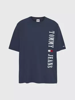 Большая и высокая футболка с логотипом retro skater Tommy Hilfiger, сумеречный флот