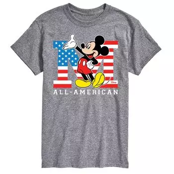 Большая и высокая футболка с обеденным столом Микки Мауса Disney's License, серый
