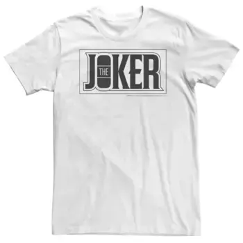 Большая и высокая футболка с постером Joker из DC Comics жирным шрифтом Licensed Character, белый