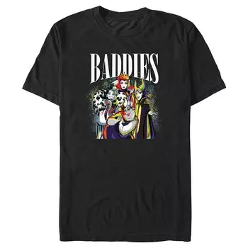 Большая и высокая футболка с рисунком Disney's Villains Baddies Group, черный