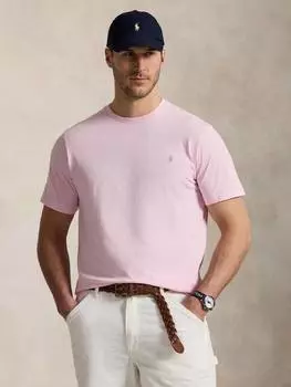 Большая и высокая хлопчатобумажная футболка с круглым вырезом Ralph Lauren, цвет Bath Pink/C7172