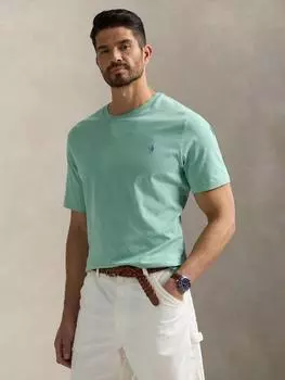 Большая и высокая хлопчатобумажная футболка с круглым вырезом Ralph Lauren, цвет Celadon/C7215