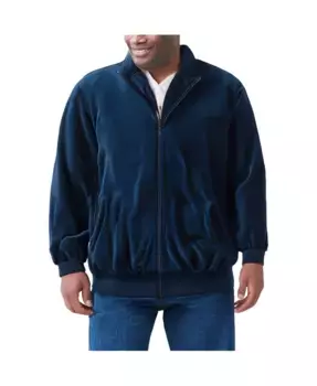 Большая и высокая велюровая куртка на молнии KingSize, синий