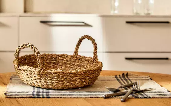 Большая корзина с ручками Zara Home, светло-бежевый