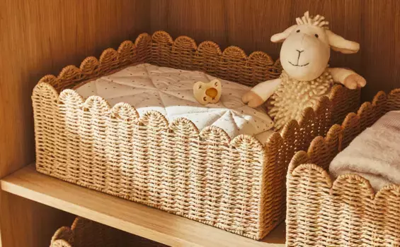 Большая корзина с зубцами Zara Home, светло-бежевый