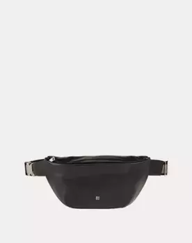 Большая кожаная мужская поясная сумка Dudu, черный