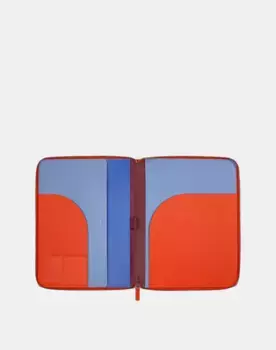 Большая кожаная папка для документов для iPad формата А4 на молнии Dudu, оранжевый