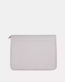 Большая кожаная папка для документов под кожаную подставку для iPad формата А4 Dudu, светло-серый