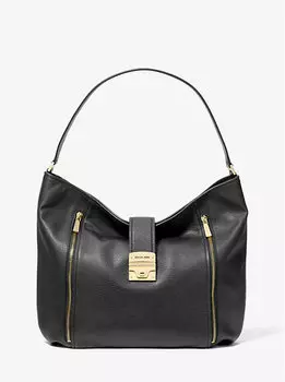 Большая кожаная сумка через плечо Addie Michael Kors, черный
