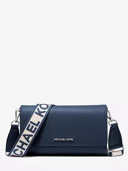Большая кожаная сумка через плечо Jet set Michael Kors, синий