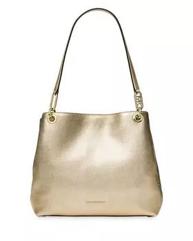 Большая кожаная сумка через плечо Kensington Michael Kors, цвет Gold