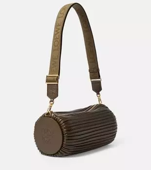 Большая кожаная сумка через плечо с браслетом Loewe, зеленый